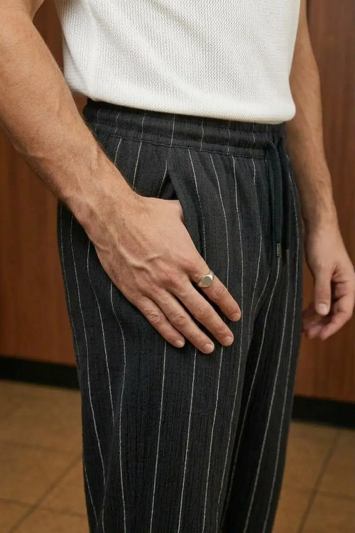 Black Pinstripe Trouser