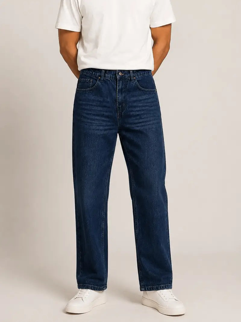 Dark Blue Straight Fit Jeans