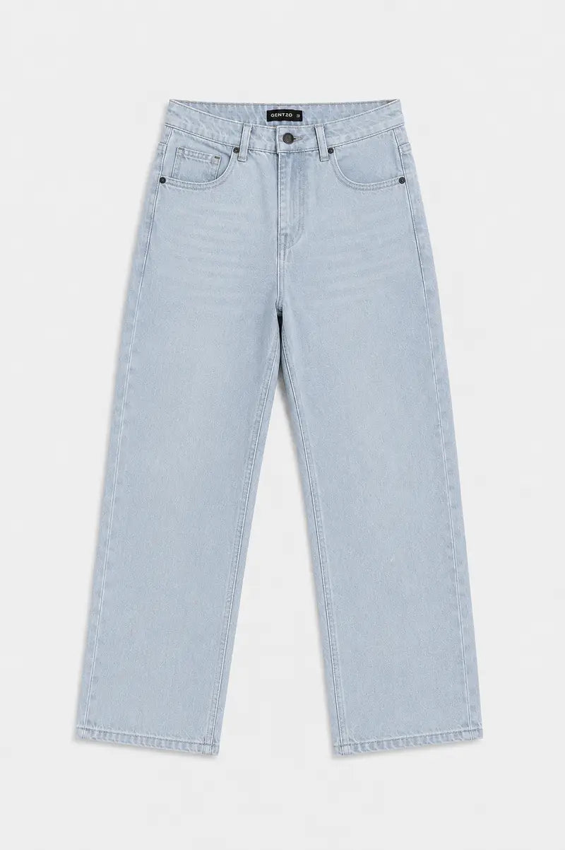 Sky Blue Straight Fit Jeans
