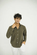 Deep Olive Texture Shirt