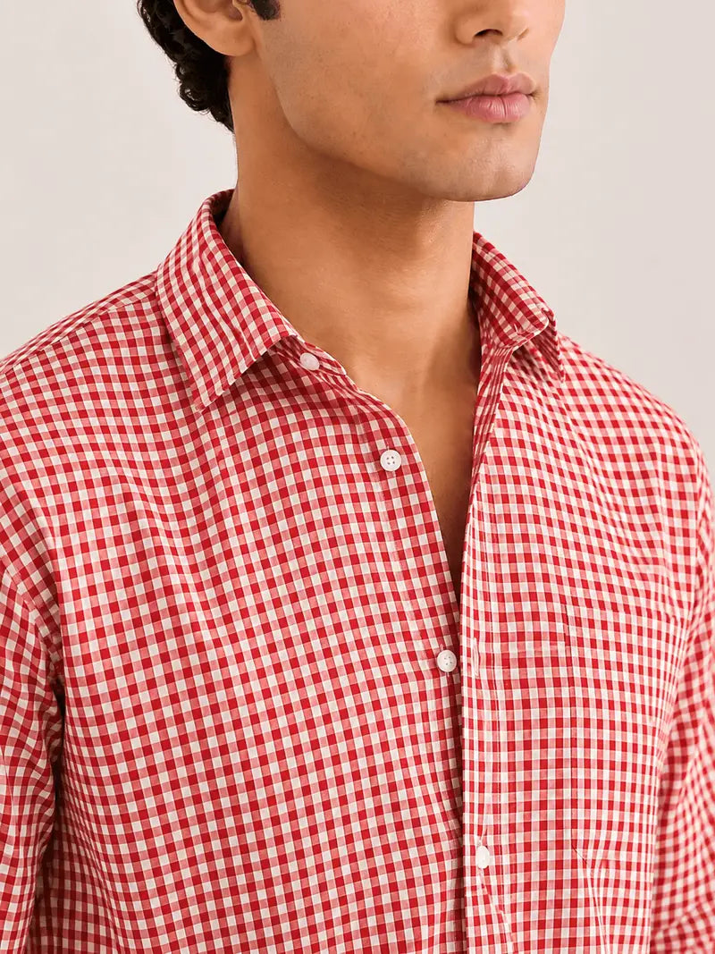 Red And White Checkred Shirt