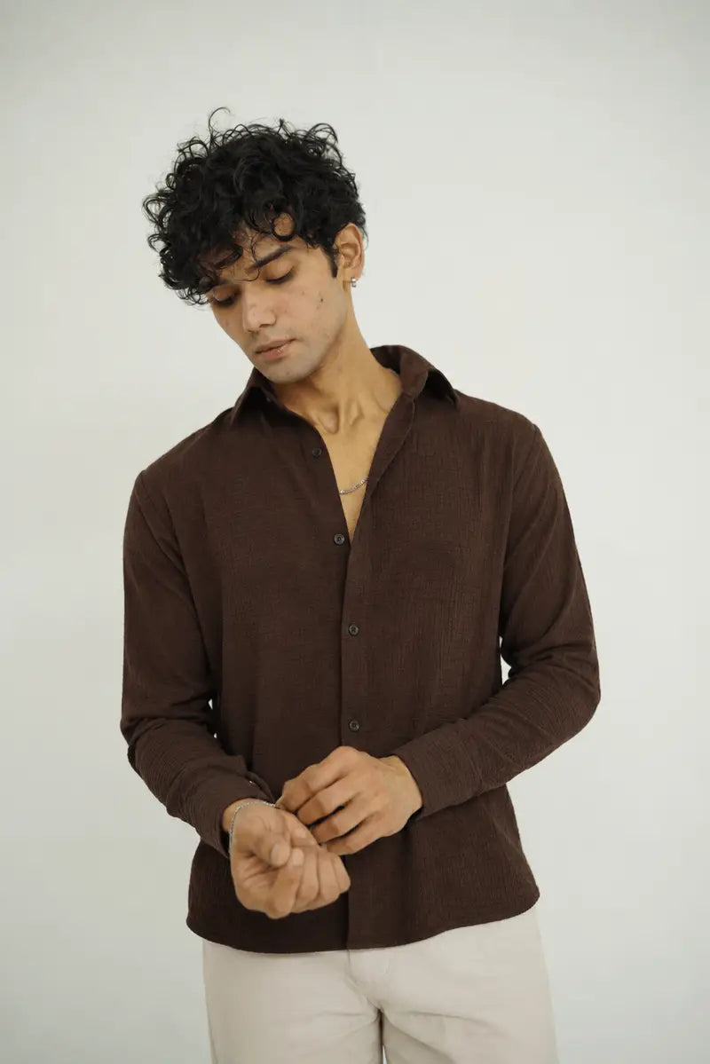 Chocolate Brown Texture Shirt