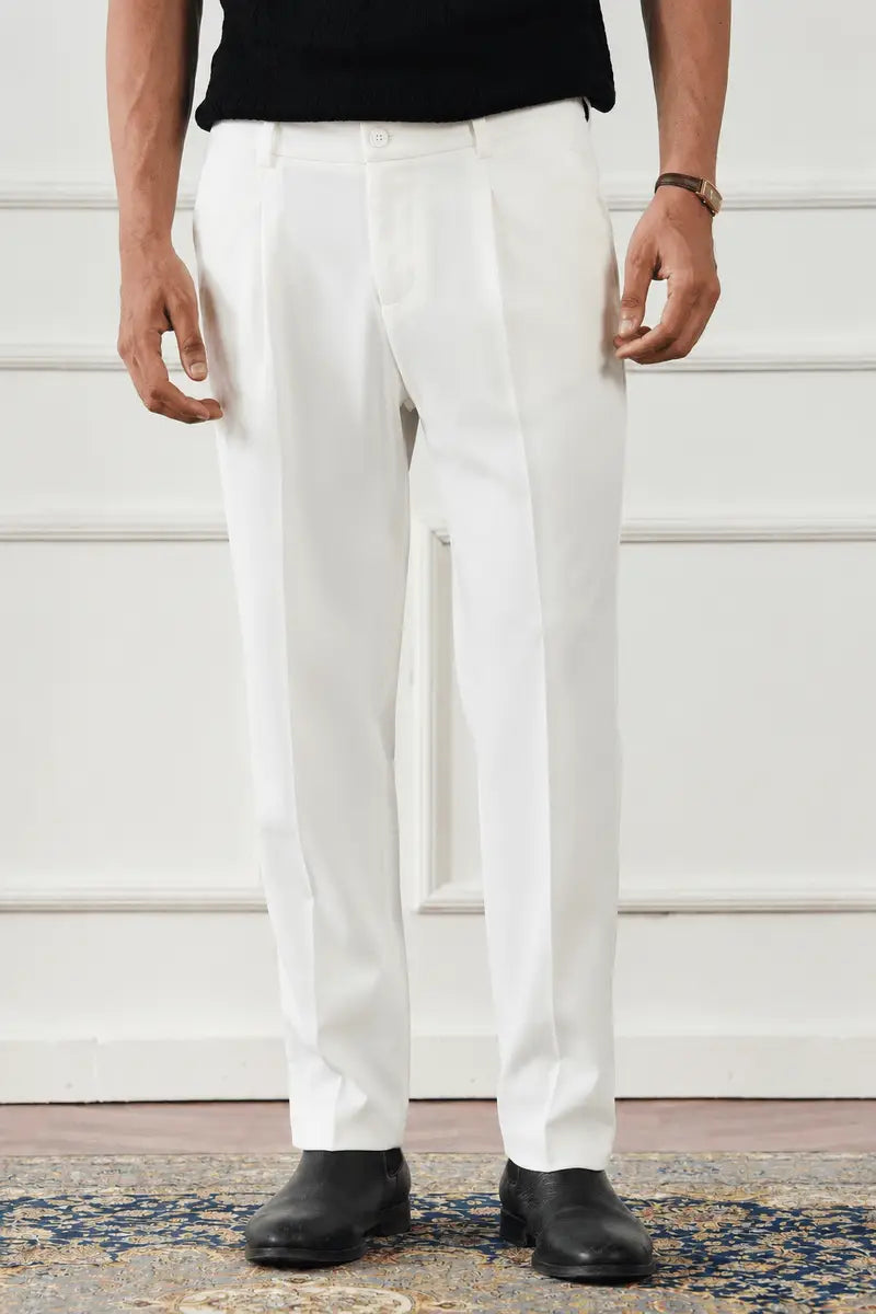 RELAX TAILORED PLEATED PANT - CLASSIC WHITE