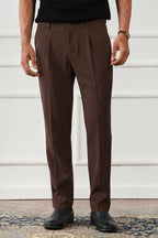 RELAX TAILORED PLEATED PANT - CHOCOLATE BROWN