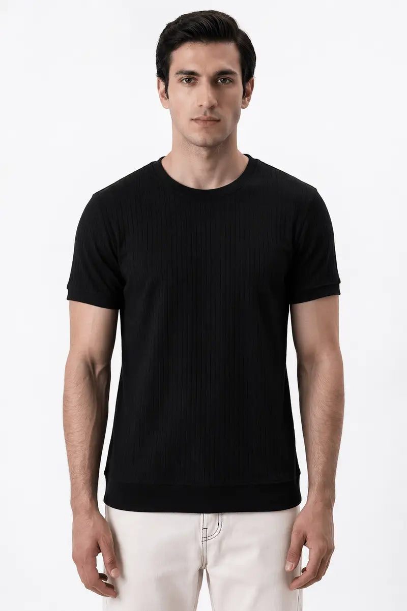 DROP NEEDLE TEE-BLACK