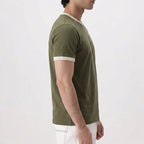 OLIVE RINGER TEE FITTED