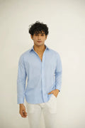ICE BLUE LINEN SHIRT