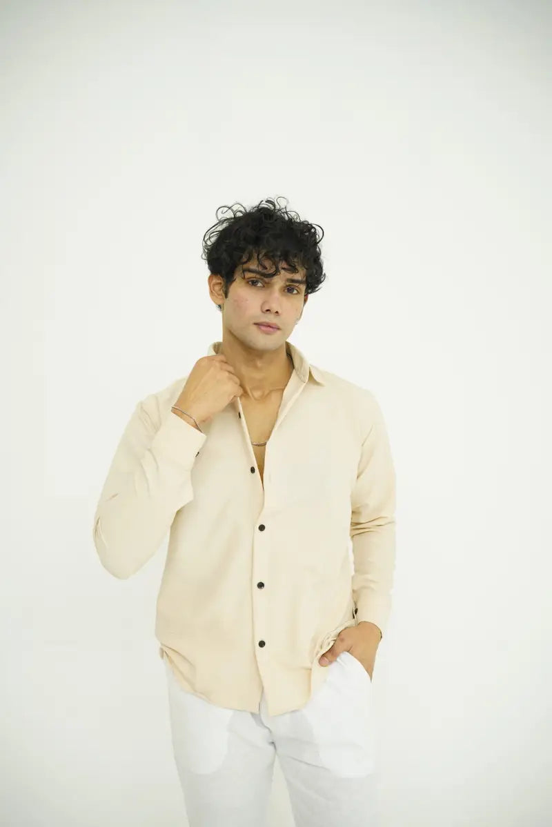 Beige Textured Shirt