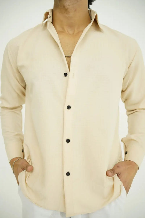 Beige Textured Shirt