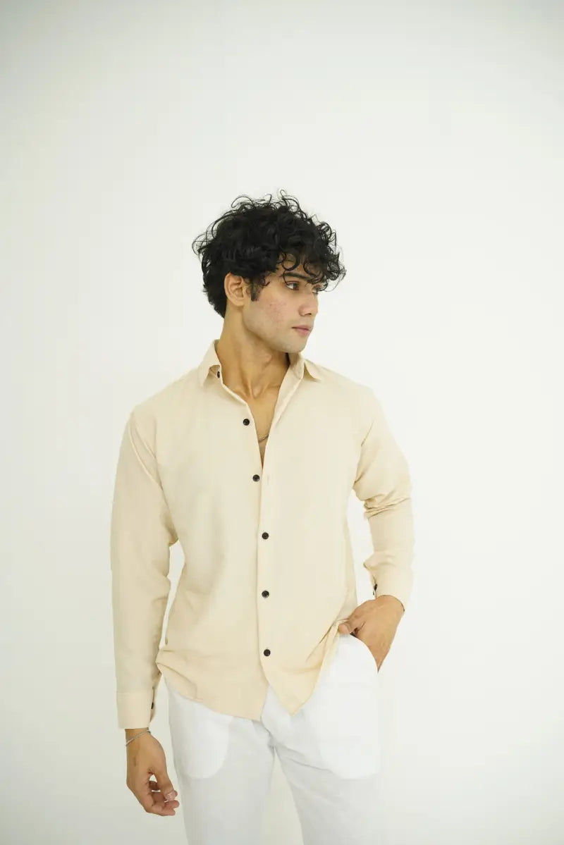 Beige Textured Shirt