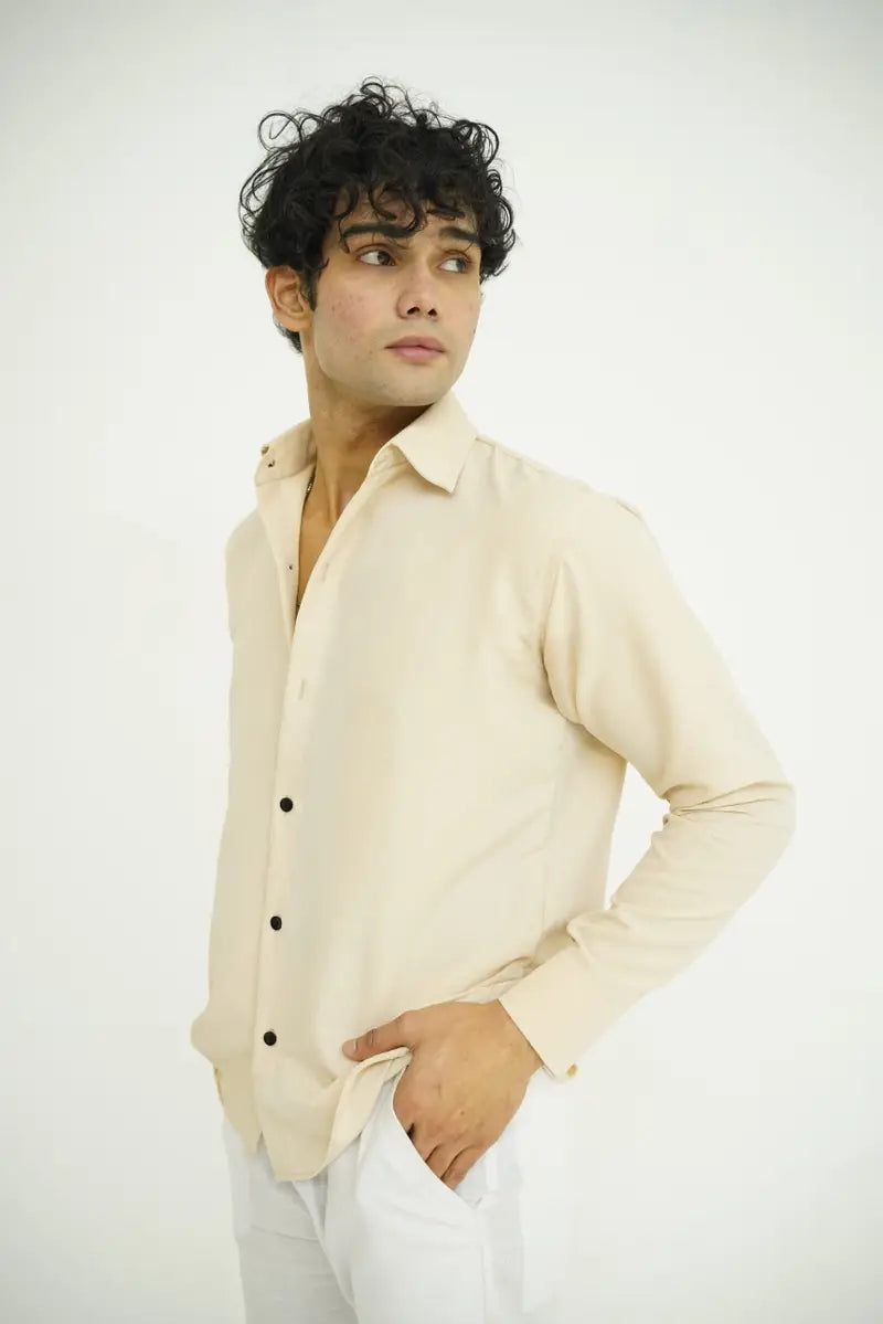 Beige Textured Shirt