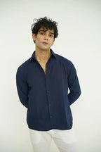 Navy Textured Shirt
