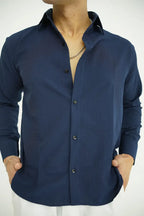 Navy Textured Shirt