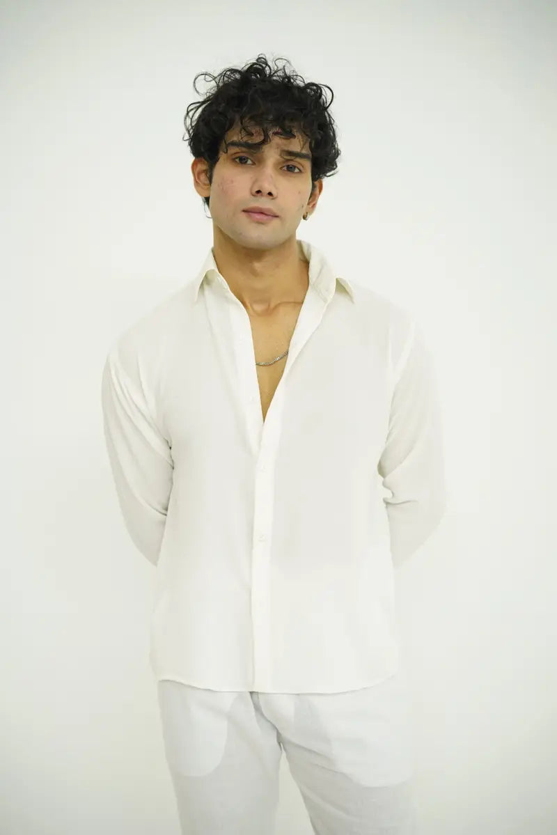 White Textured Shirt
