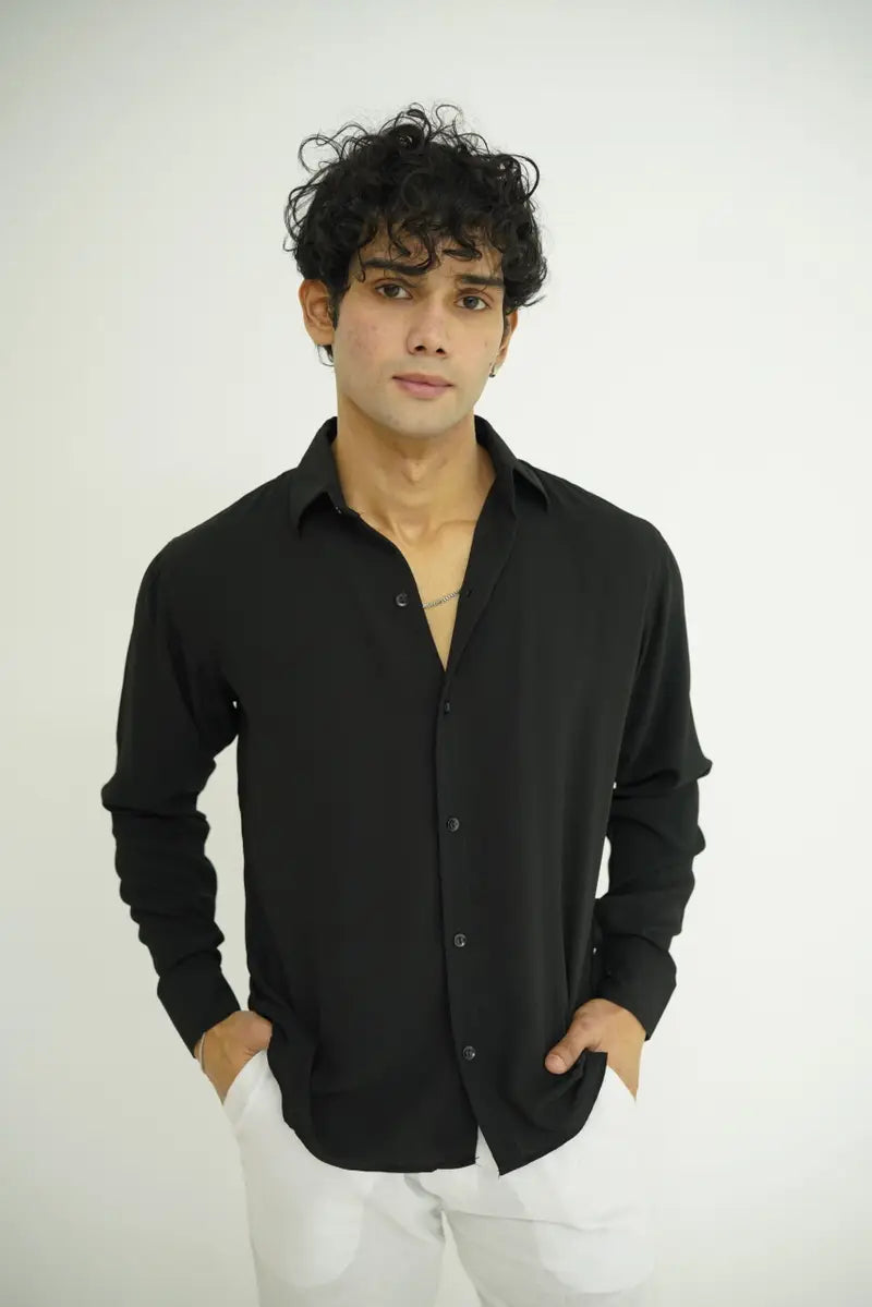 Black Textured Shirt