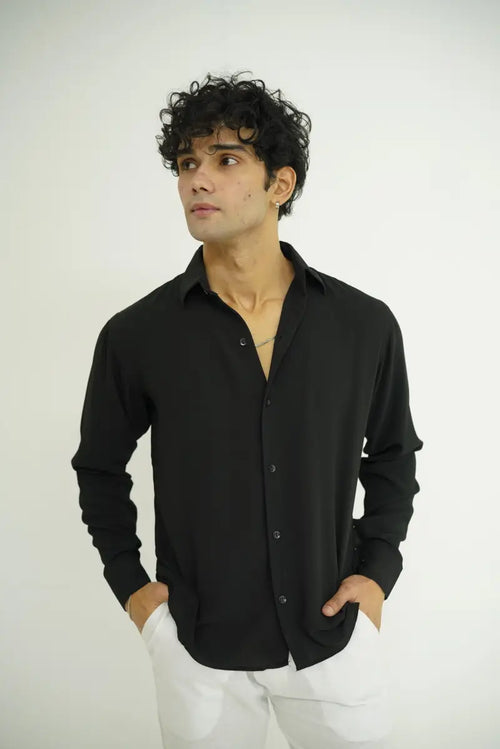 Black Textured Shirt