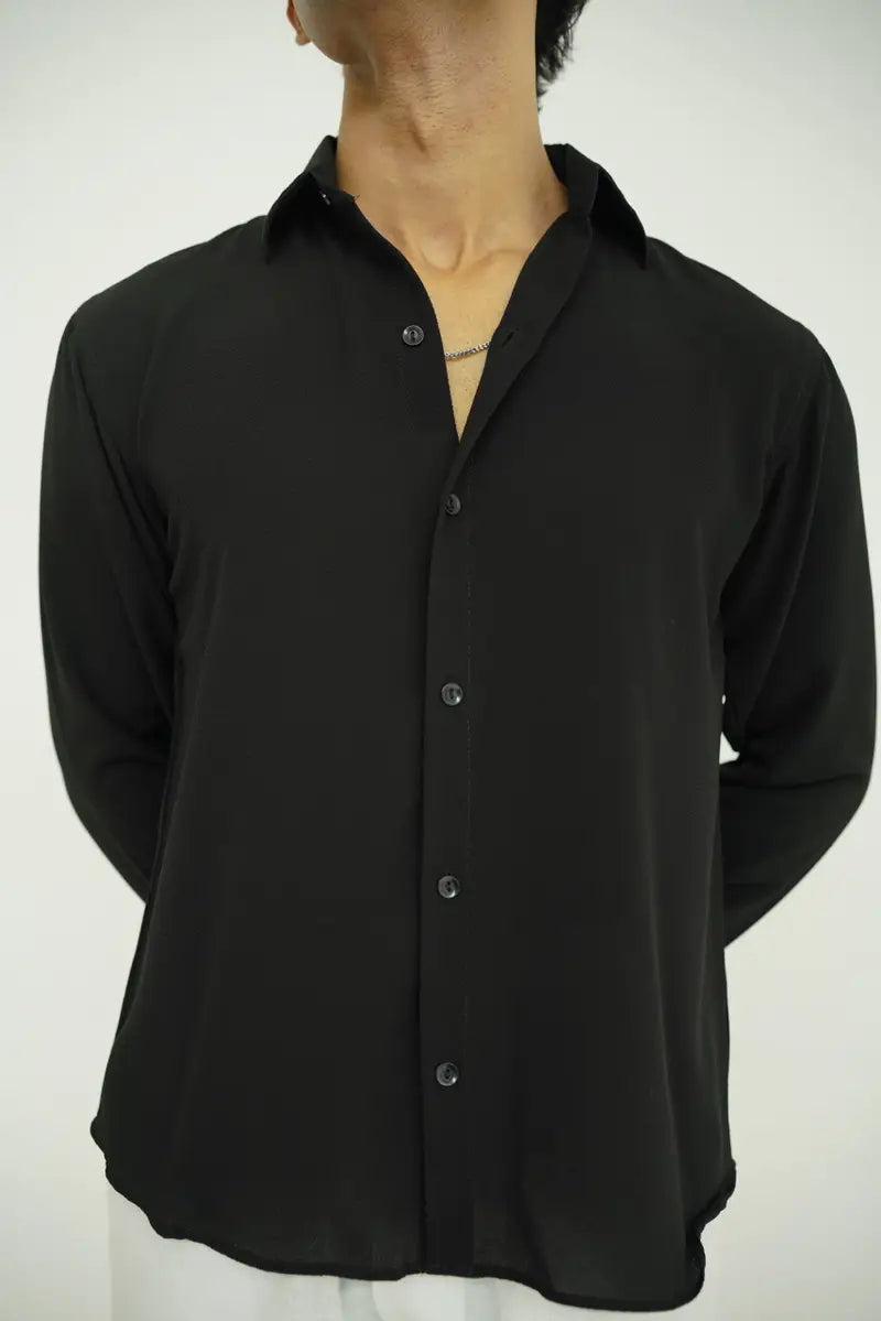 Black Textured Shirt