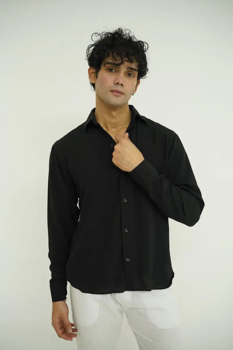Black Textured Shirt