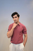 Texture Pop-Corn Polo-Rose