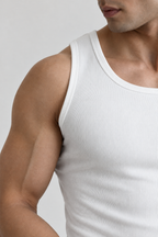 White Ribbed Tank Top