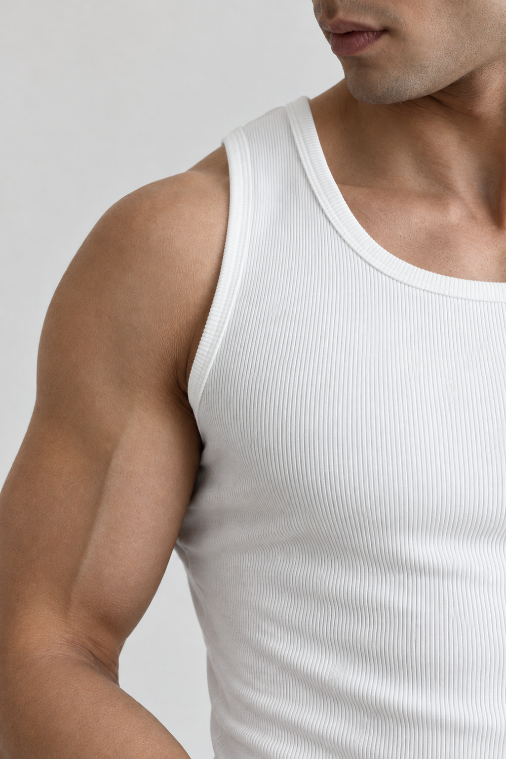 White Ribbed Tank Top