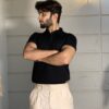 gentzo Drop Needle V Neck Polo-Black, gentzo, Drop Needle V Neck Polo-Black, black polo for men, Drop Needle fabric polo shirt, V-neck polo shirt for men, premium black polo, breathable V-neck polo, men’s Drop Needle polo, modern V-neck polo, comfortable polo shirt for men.