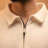 gentzo Quater-Zip Pullover-Cream, gentzo, Quater-Zip Pullover-Cream, Thermal quarter-zip sweater, cream thermal pullover, men’s pullover, warm men’s pullover, stylish men’s pullover, casual pullover for men, layering pullover for men, cream quarter-zip pullover, premium thermal pullover, modern men’s pullover.