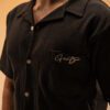 gentzo Terry Cuban Collar-Black, gentzo, Terry Cuban Collar-Black, Cuban collar shirt, black terry fabric shirt, men’s stylish Cuban collar, premium terry fabric shirt, modern black Cuban collar, breathable terry shirt for men, casual Cuban collar shirt, men’s versatile black shirt.