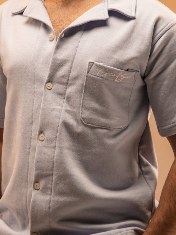 gentzo Terry Cuban Collar-Ocean, gentzo, Terry Cuban Collar-Ocean, Cuban collar shirt, ocean terry fabric shirt, men’s Cuban collar shirt, premium terry fabric shirt, modern ocean Cuban collar, breathable terry shirt for men, casual Cuban collar shirt, men’s ocean blue shirt.