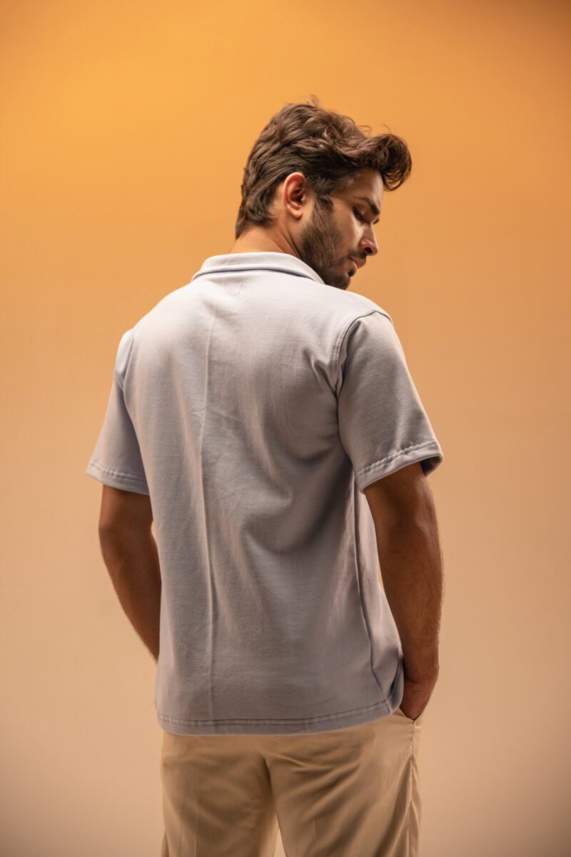 gentzo Terry Cuban Collar-Ocean, gentzo, Terry Cuban Collar-Ocean, Cuban collar shirt, ocean terry fabric shirt, men’s Cuban collar shirt, premium terry fabric shirt, modern ocean Cuban collar, breathable terry shirt for men, casual Cuban collar shirt, men’s ocean blue shirt.