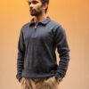 gentzo Quater-Zip Pullover-Navy, gentzo, Quater-Zip Pullover-Navy, thermal quarter-zip sweater, navy thermal pullover, men’s pullover, warm men’s pullover, stylish men’s pullover, casual pullover for men, layering pullover for men, navy quarter-zip pullover, premium thermal pullover, modern men’s pullover.
