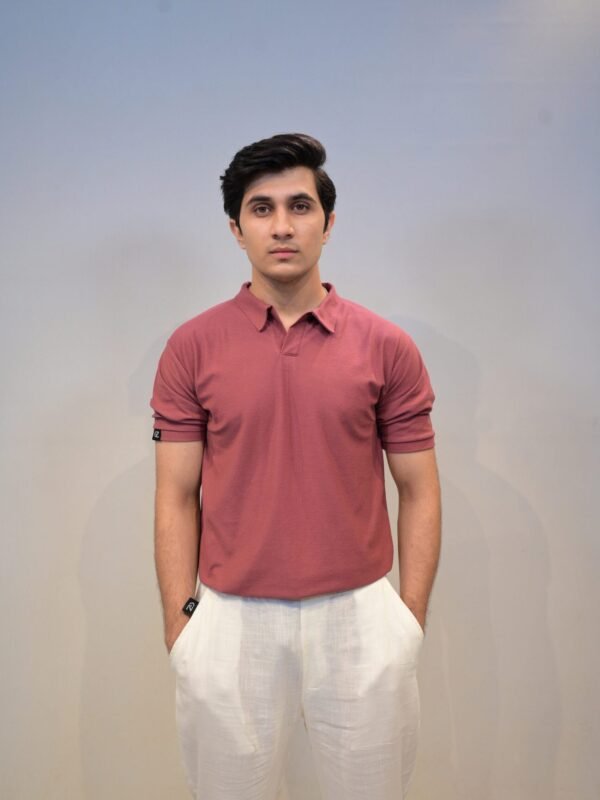 gentzo Texture Pop-Corn Polo-Rose, gentzo, Texture Pop-Corn Polo-Rose, pop-corn polo shirt, rose textured men’s polo, men’s stylish polo shirt, premium rose polo for men, breathable pop-corn fabric polo, layering polo for men, casual polo for men, classic rose men’s polo, modern men’s textured polo.