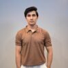 gentzo Texture Pop-Corn Polo-Desert, gentzo, Texture Pop-Corn Polo-Desert, pop-corn polo shirt, desert textured men’s polo, men’s premium polo shirt, breathable pop-corn fabric polo, stylish desert polo for men, men’s classic desert polo, casual polo for men, modern textured polo shirt.