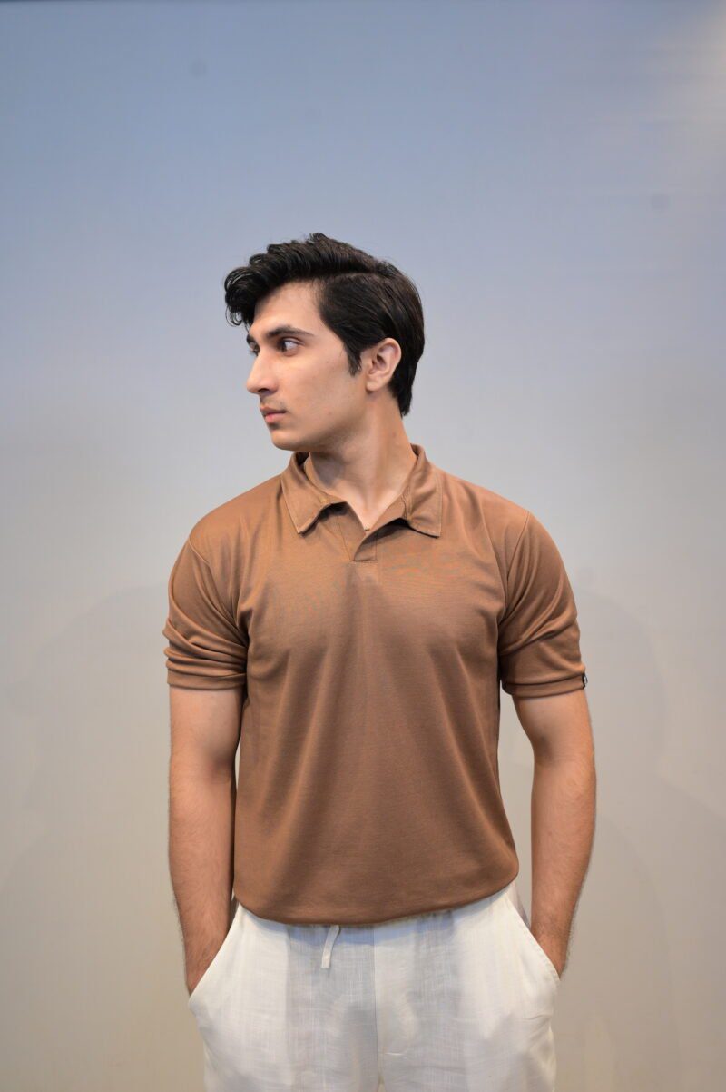 gentzo Texture Pop-Corn Polo-Desert, gentzo, Texture Pop-Corn Polo-Desert, pop-corn polo shirt, desert textured men’s polo, men’s premium polo shirt, breathable pop-corn fabric polo, stylish desert polo for men, men’s classic desert polo, casual polo for men, modern textured polo shirt.