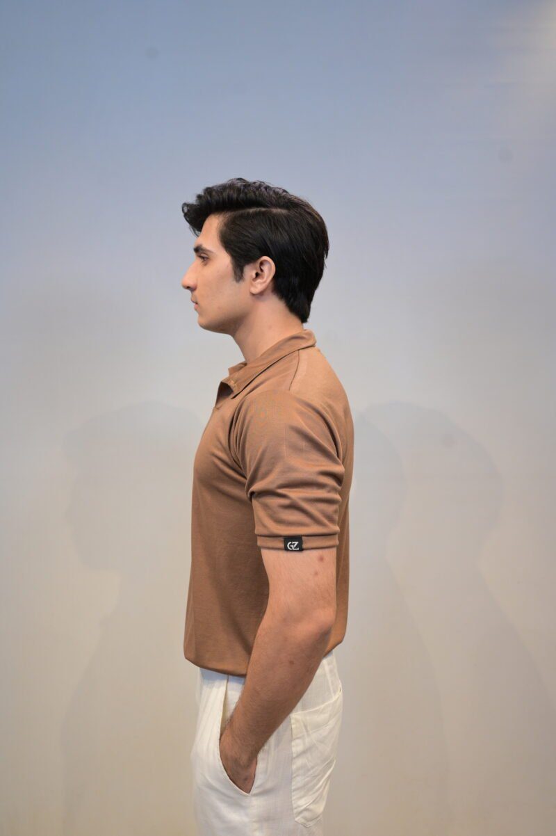 gentzo Texture Pop-Corn Polo-Desert, gentzo, Texture Pop-Corn Polo-Desert, pop-corn polo shirt, desert textured men’s polo, men’s premium polo shirt, breathable pop-corn fabric polo, stylish desert polo for men, men’s classic desert polo, casual polo for men, modern textured polo shirt.