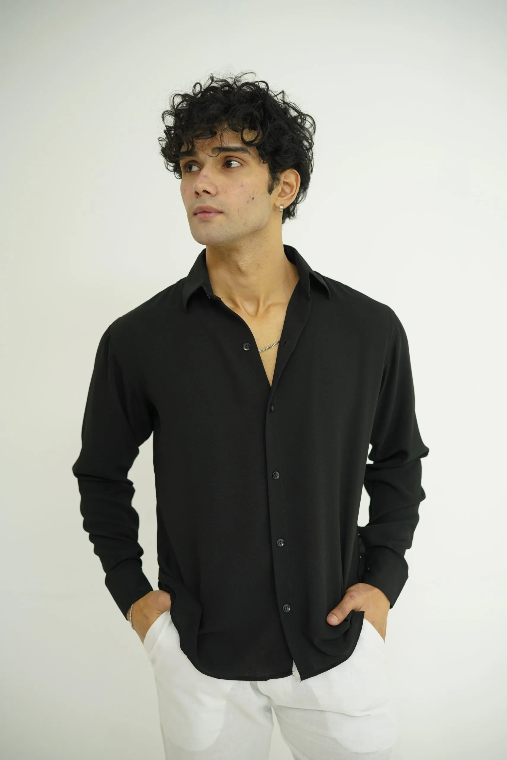 Black Textured Shirt - Image 2