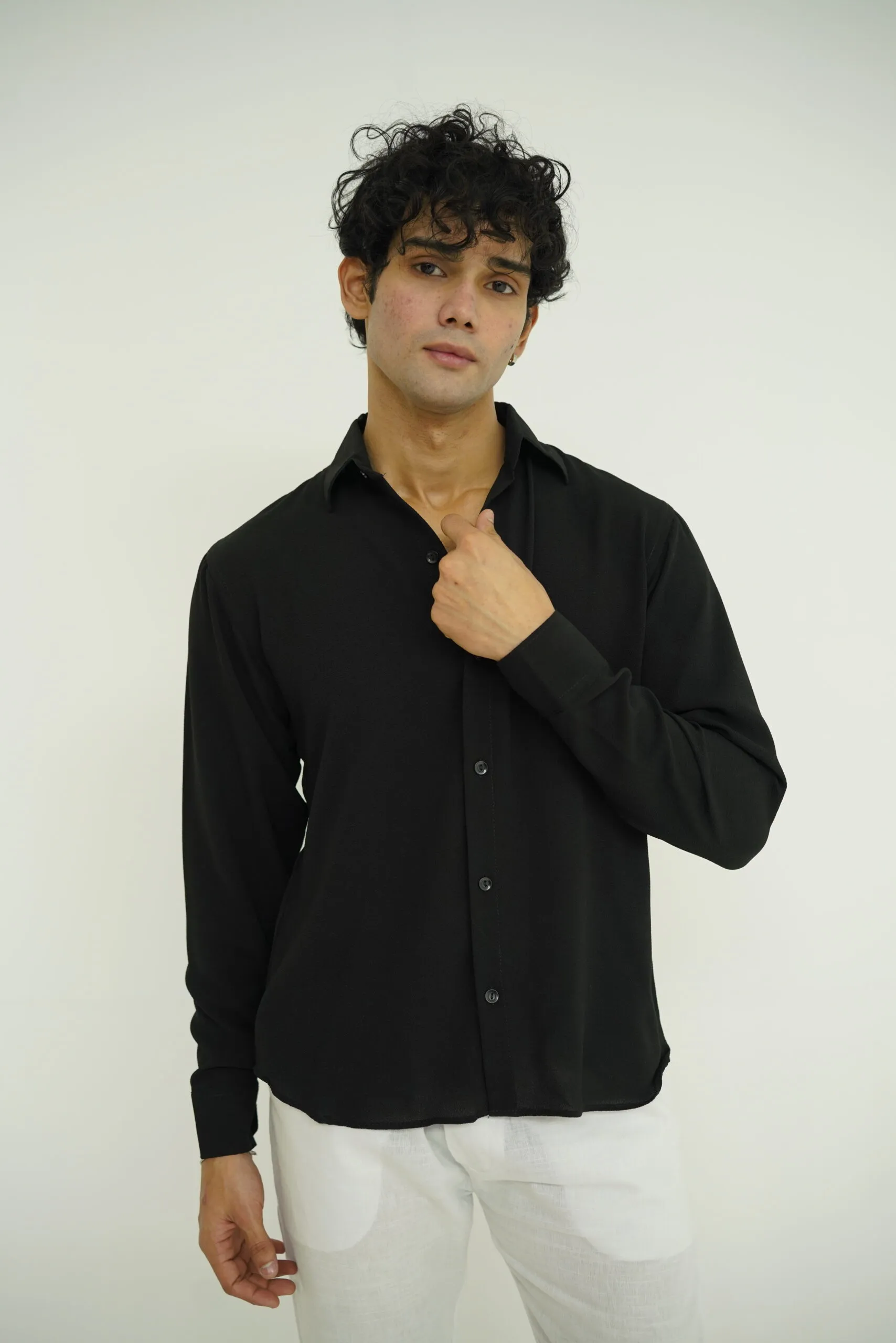 Black Textured Shirt - Image 4