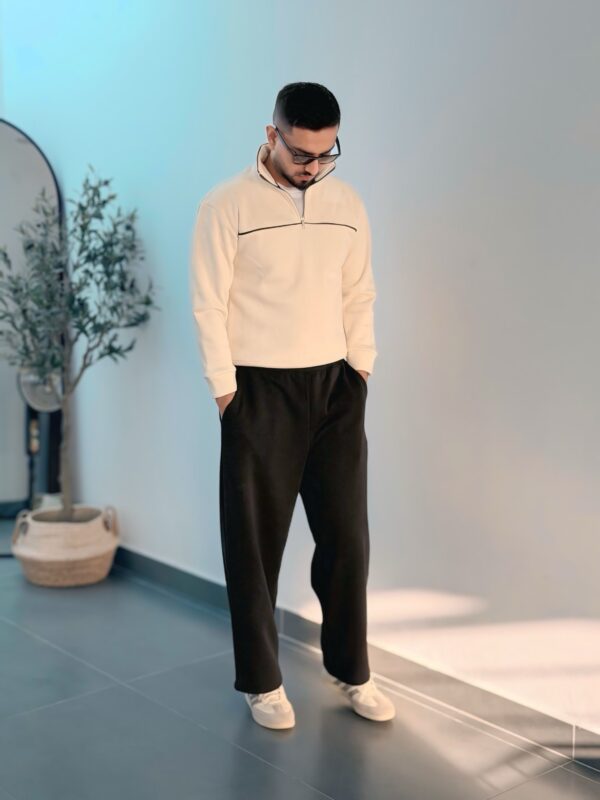 BEIGE MOCKNECK ZIPPER