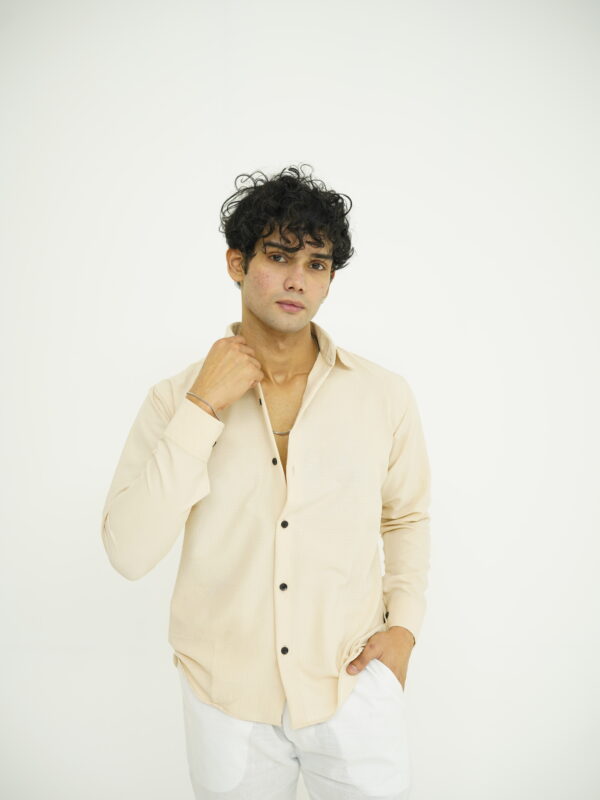 Beige Textured Shirt