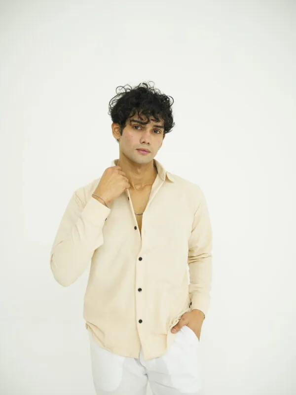 Beige Textured Shirt