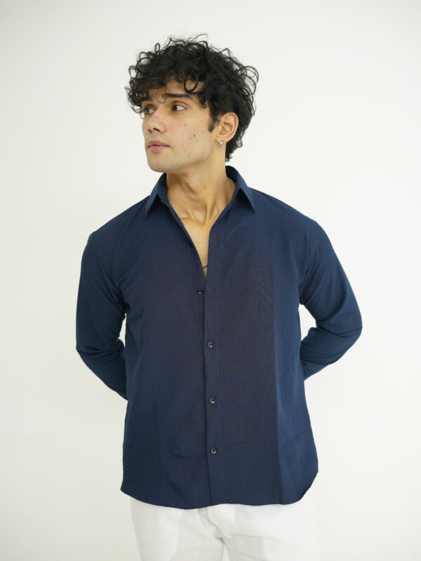 Navy Textured Shirt