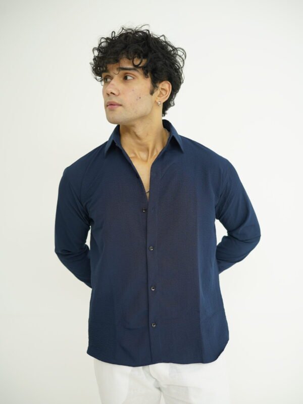 Navy Textured Shirt