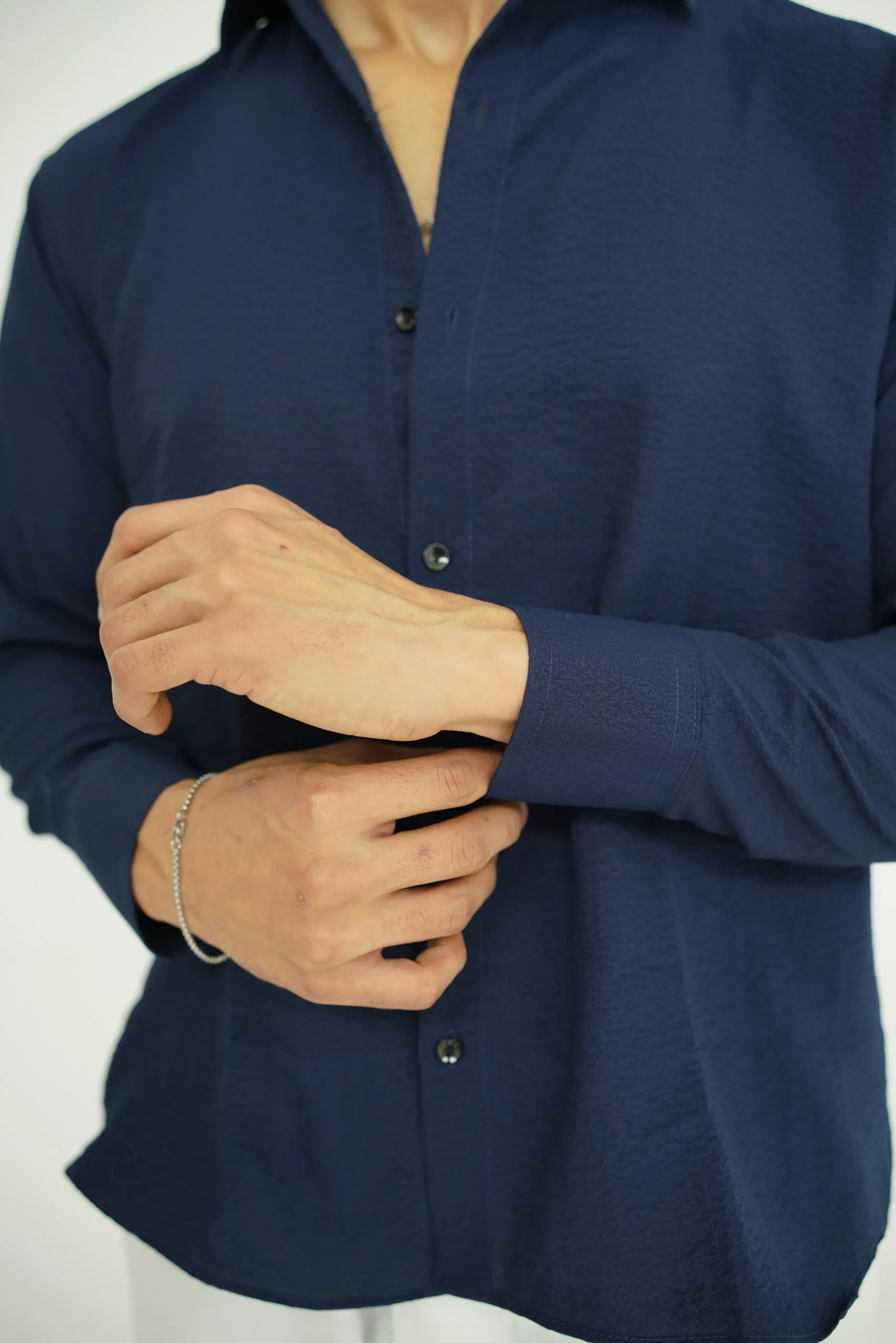 Navy Textured Shirt - Image 5