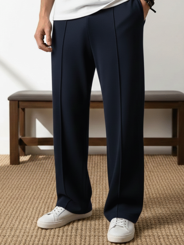 Navy Pleated Trouser