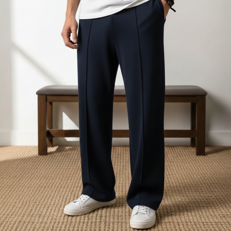 Navy Pleated Trouser