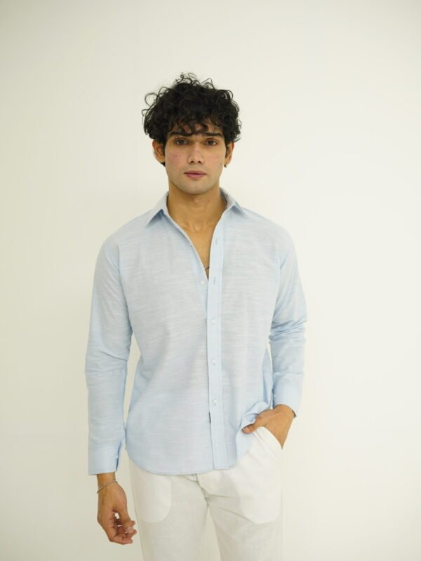 ICE BLUE LINEN SHIRT