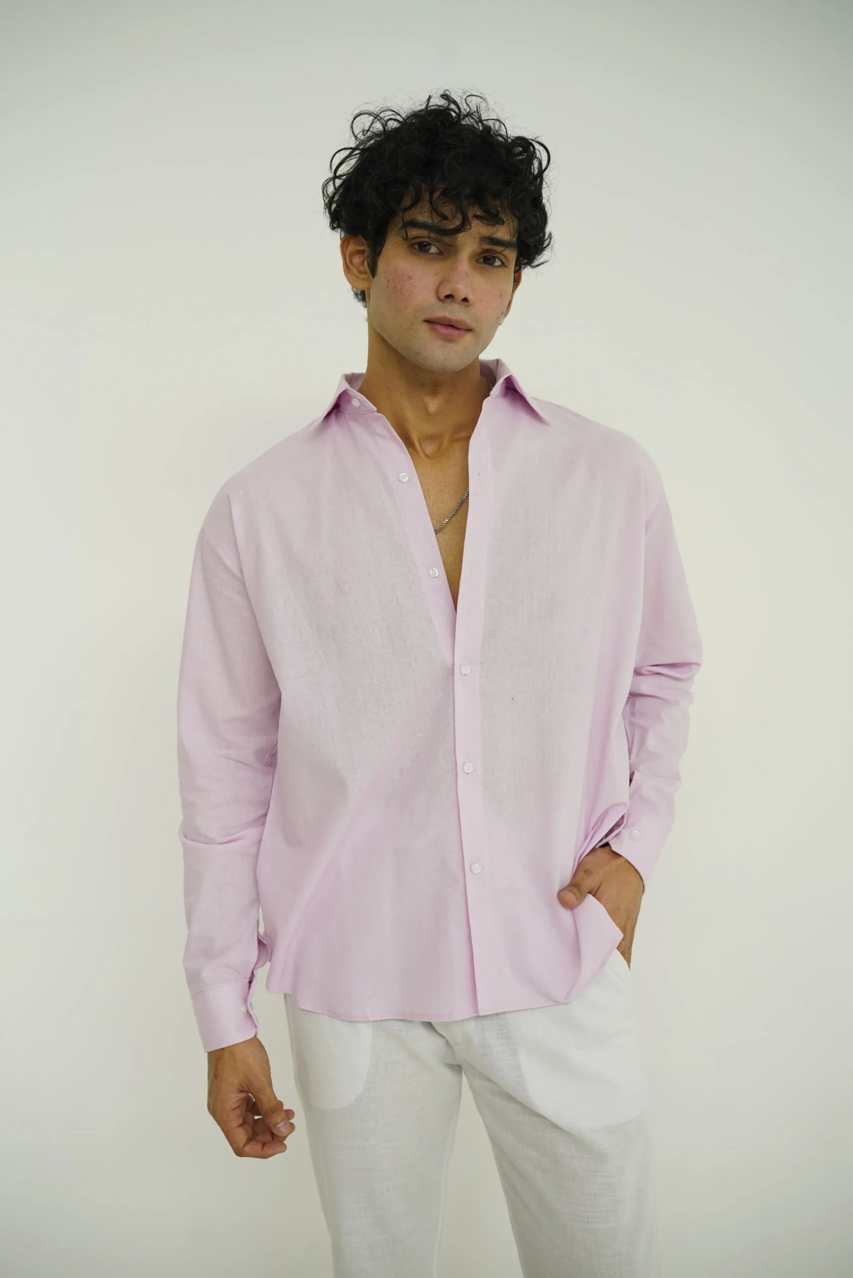 PINK LINEN SHIRT