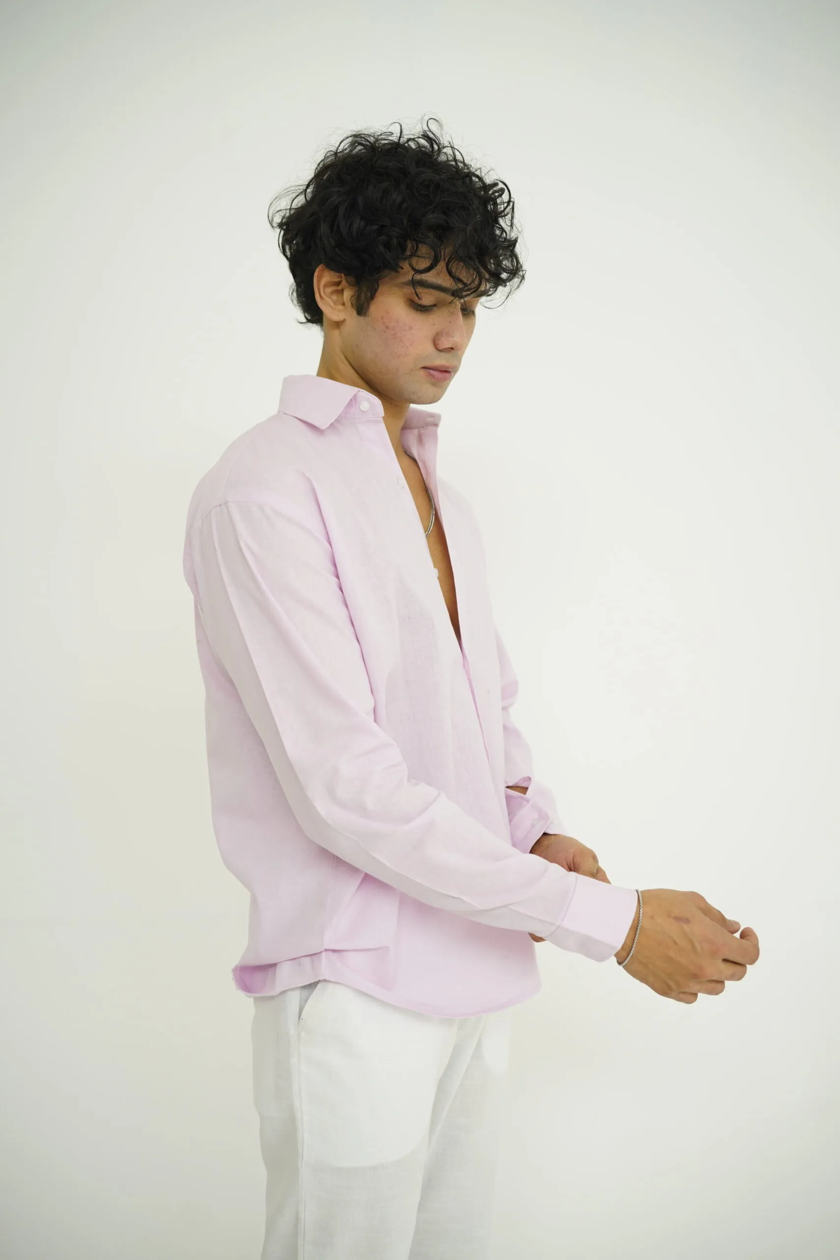 PINK LINEN SHIRT - Image 3