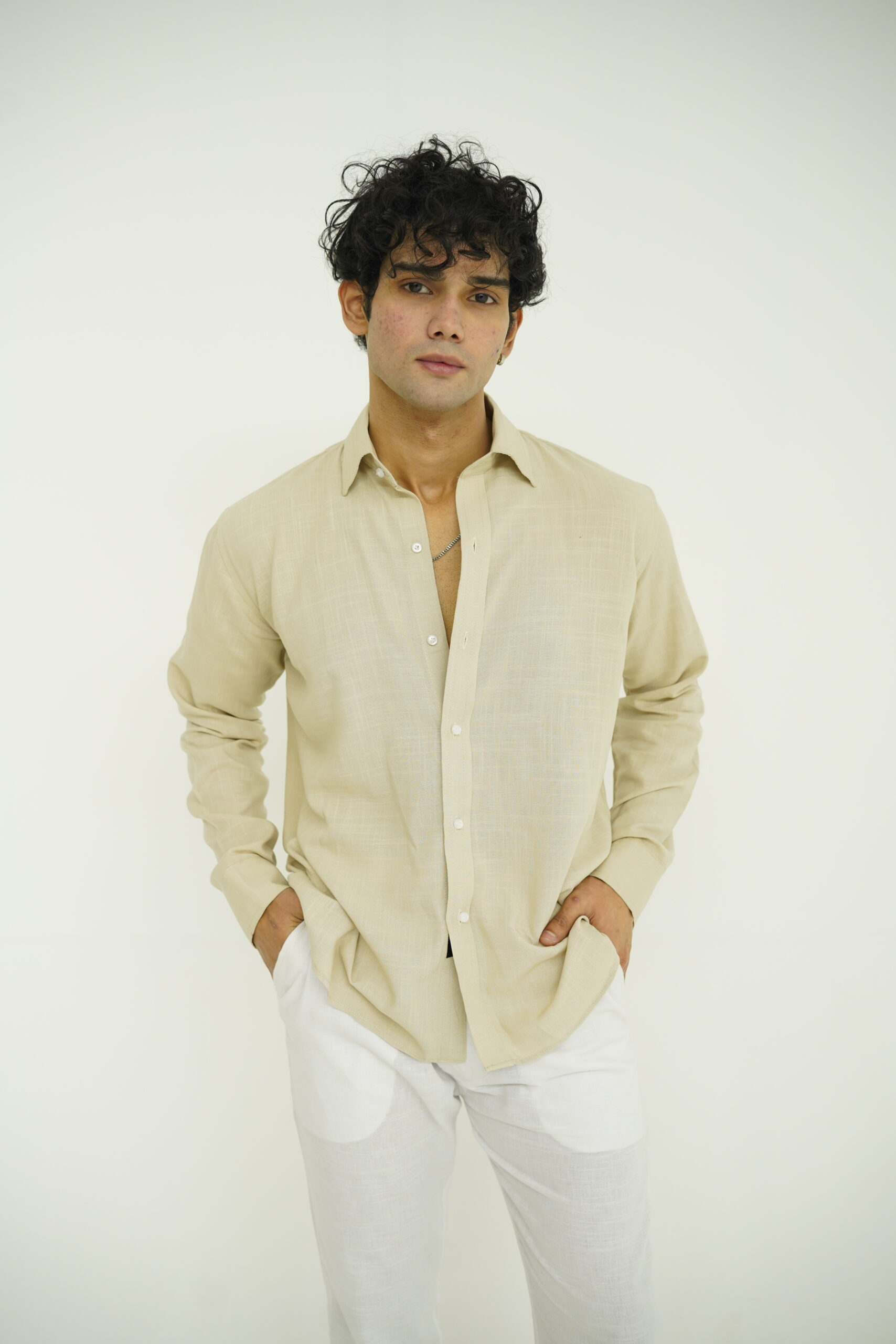 BEIGE LINEN SHIRT