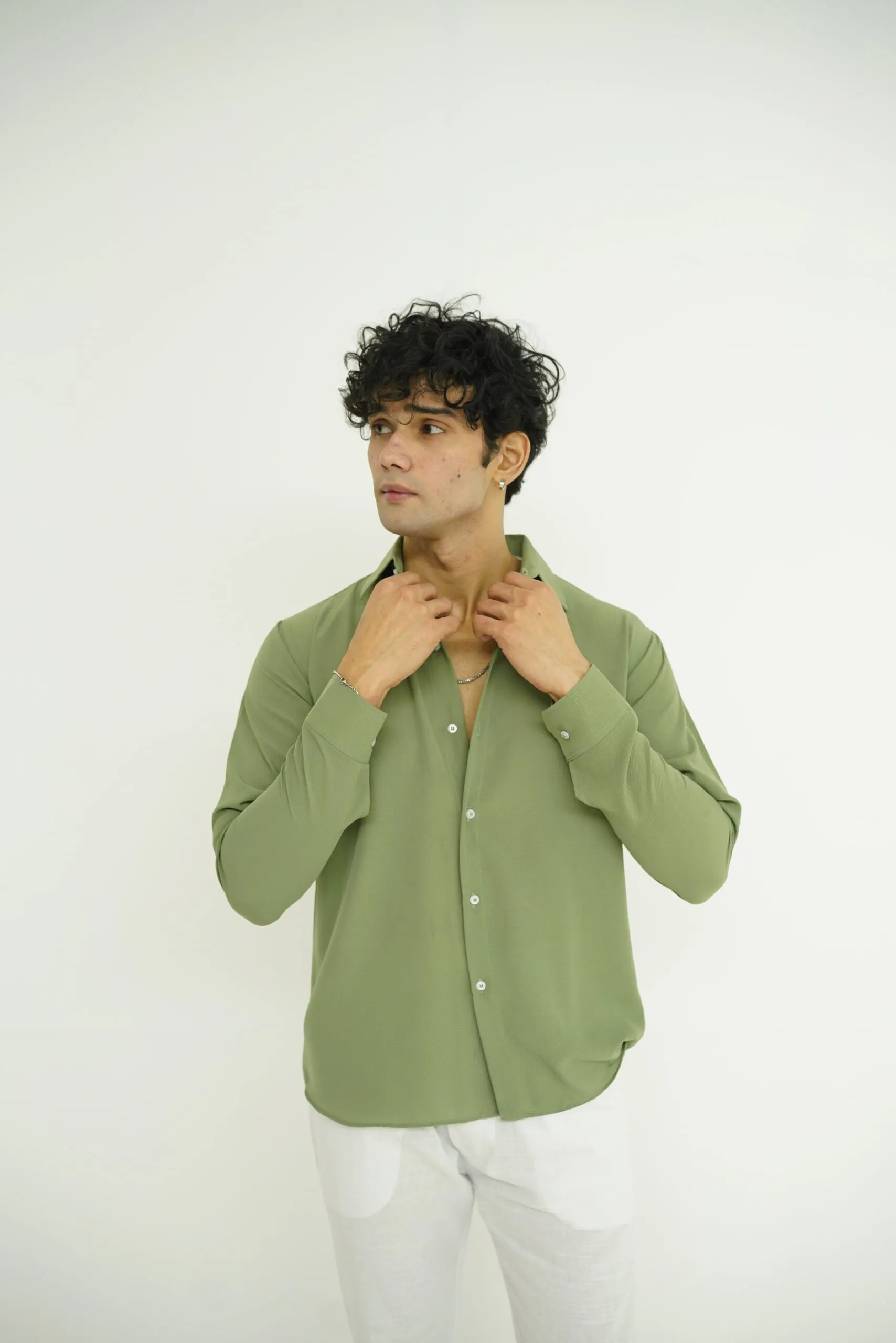Sage Green Texture Shirt - Image 3
